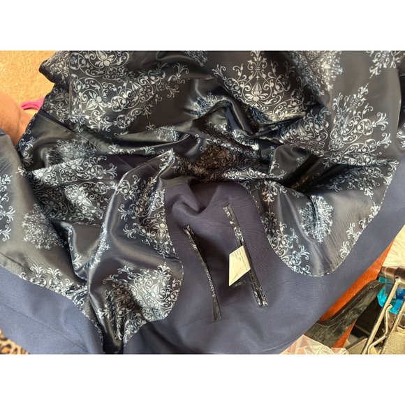 Diamond Threads Military Styled Jacket Size 48L Navy Blue Lined Polyester - Picture 10 of 16